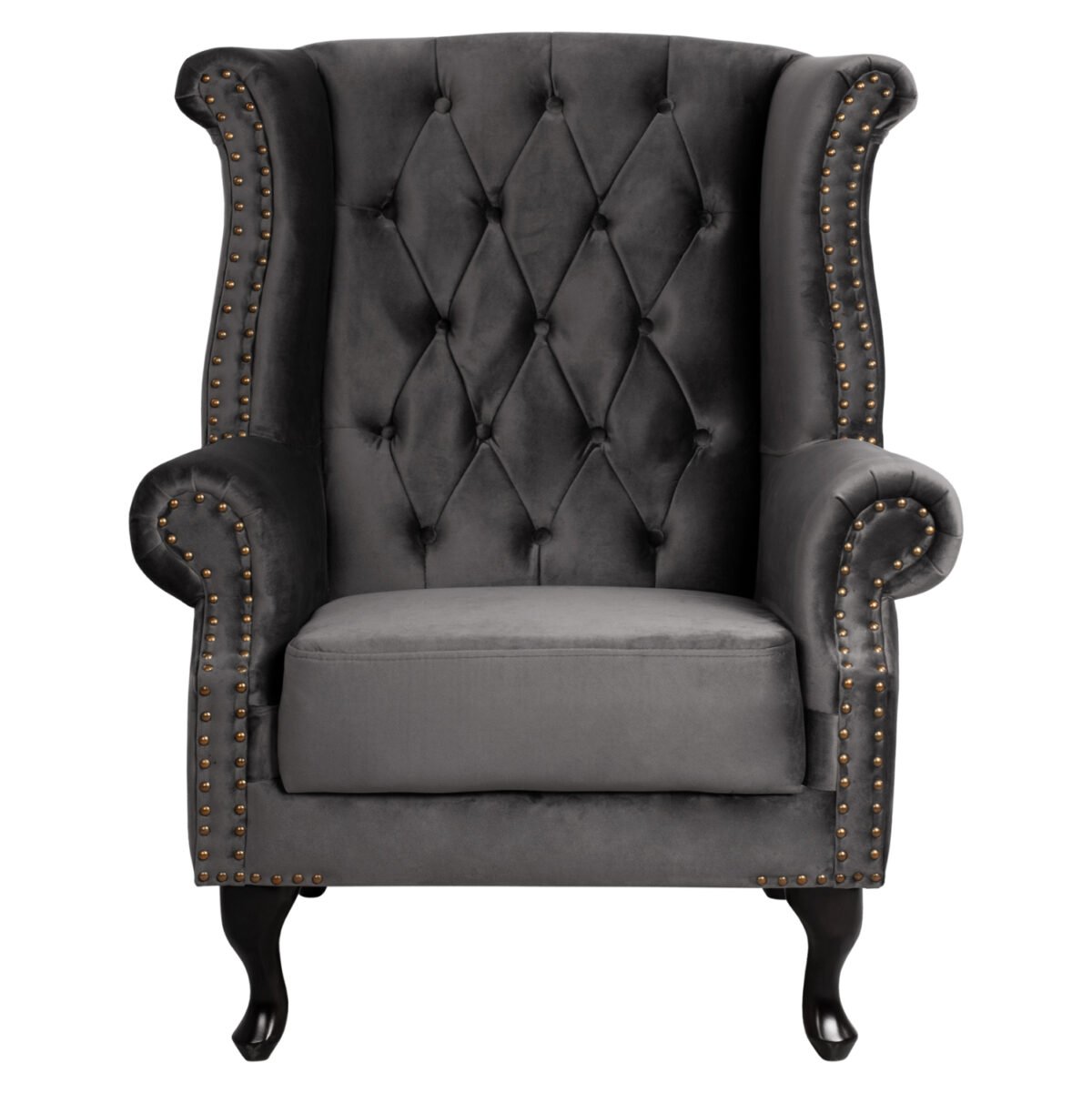 ΠΟΛΥΘΡΟΝΑ-ΜΠΕΡΖΕΡΑ ΓΚΡΙ ΒΕΛΟΥΔΟ T.CHESTERFIELD POLINA 83x75x107Yεκ.HM0053.10 - Image 3