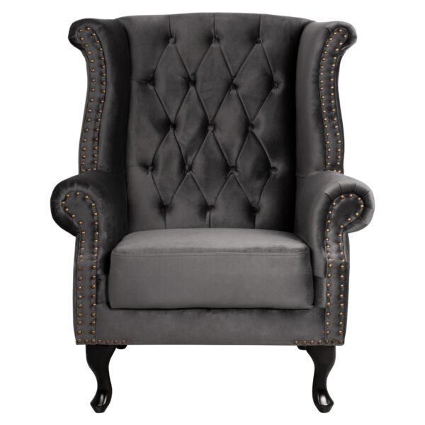 ΠΟΛΥΘΡΟΝΑ-ΜΠΕΡΖΕΡΑ ΓΚΡΙ ΒΕΛΟΥΔΟ T.CHESTERFIELD POLINA 83x75x107Yεκ.HM0053.10 - Image 3