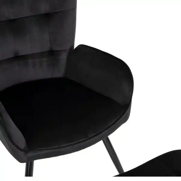 ΠΟΛΥΘΡΟΝΑ ΜΠΕΡΖΕΡΑ CRAWLEY ΜΕ ΥΠΟΠΟΔΙΟ HM8918.04 ΜΑΥΡΟ ΒΕΛΟΥΔΟ 70x57x103Y εκ. - Image 7