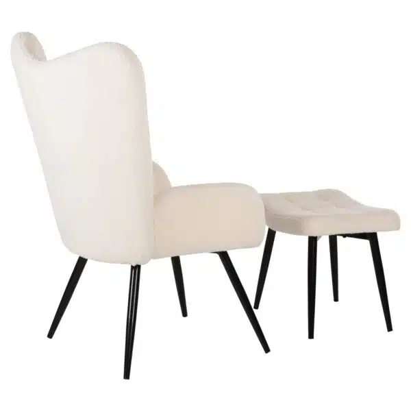 ΠΟΛΥΘΡΟΝΑ ΜΠΕΡΖΕΡΑ CRAWLEY ΜΕ ΥΠΟΠΟΔΙΟ HM8918.25 ΥΦΑΣΜΑ ΜΠΟΥΚΛΕ ΛΕΥΚΟ 70x74x105Y εκ. - Image 6