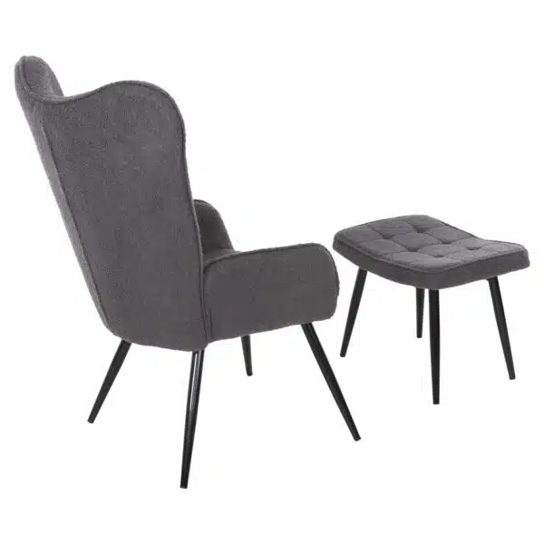 ΠΟΛΥΘΡΟΝΑ ΜΠΕΡΖΕΡΑ CRAWLEY ΜΕ ΥΠΟΠΟΔΙΟ HM8918.21 ΥΦΑΣΜΑ ΜΠΟΥΚΛΕ ΓΚΡΙ 70x74x105Υ εκ. - Image 6