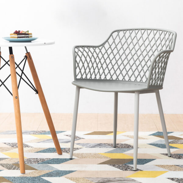 ΠΟΛΥΘΡΟΝΑ ΠΟΛΥΠΡΟΠΥΛΕΝΙΟΥ JOCELYN HM8510.10 ΓΚΡΙ ΜΕ ΜΕΤΑΛΛΙΚΑ ΠΟΔΙΑ 62Χ55,5Χ79Υ εκ. - Image 3