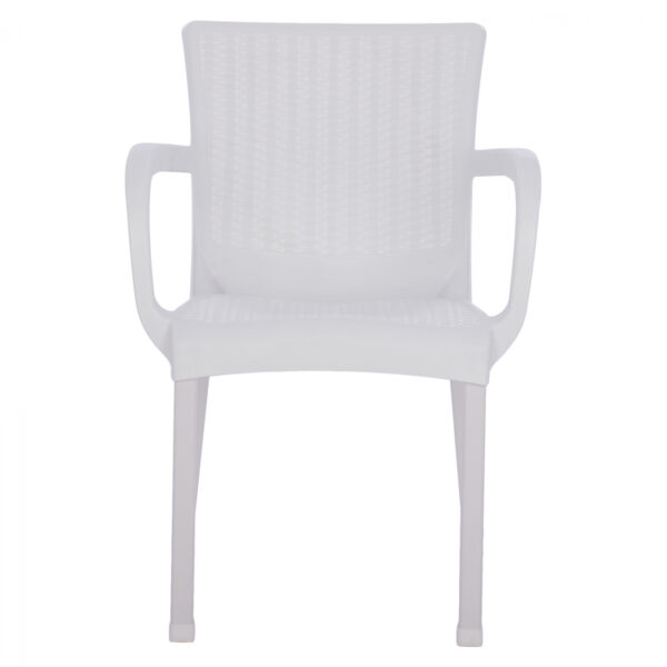 ΠΟΛΥΘΡΟΝΑ ΠΟΛΥΠΡΟΠΥΛΕΝΙΟΥ RATTAN ΠΟΔΙ ALU HM5591.01 ΧΡΩΜΑ ΛΕΥΚΟ 60x60x82 cm - Image 3