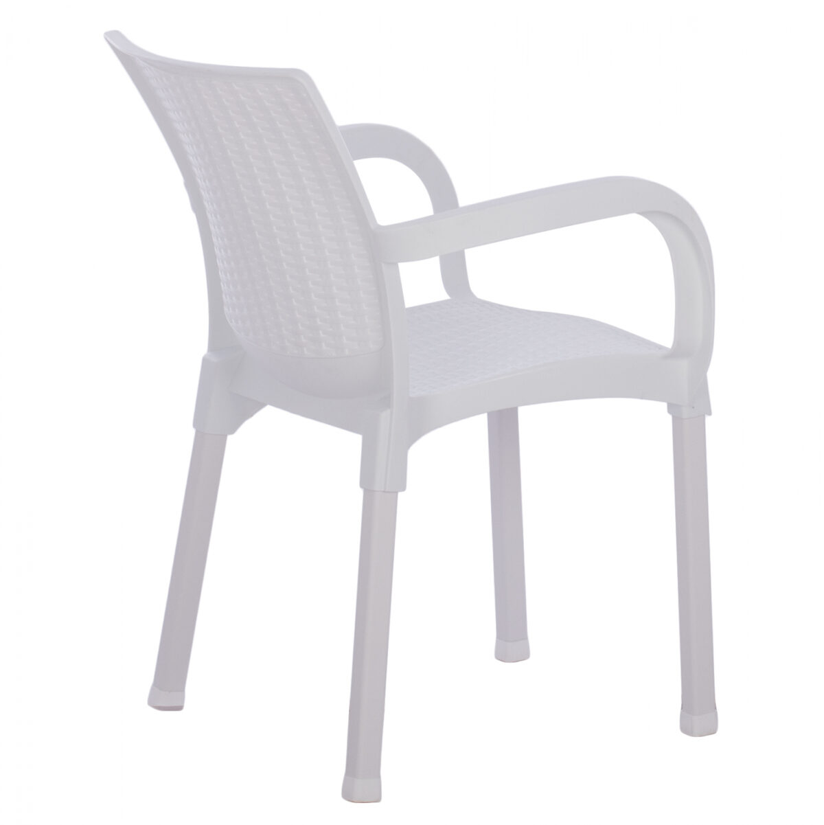 ΠΟΛΥΘΡΟΝΑ ΠΟΛΥΠΡΟΠΥΛΕΝΙΟΥ RATTAN ΠΟΔΙ ALU HM5591.01 ΧΡΩΜΑ ΛΕΥΚΟ 60x60x82 cm - Image 5