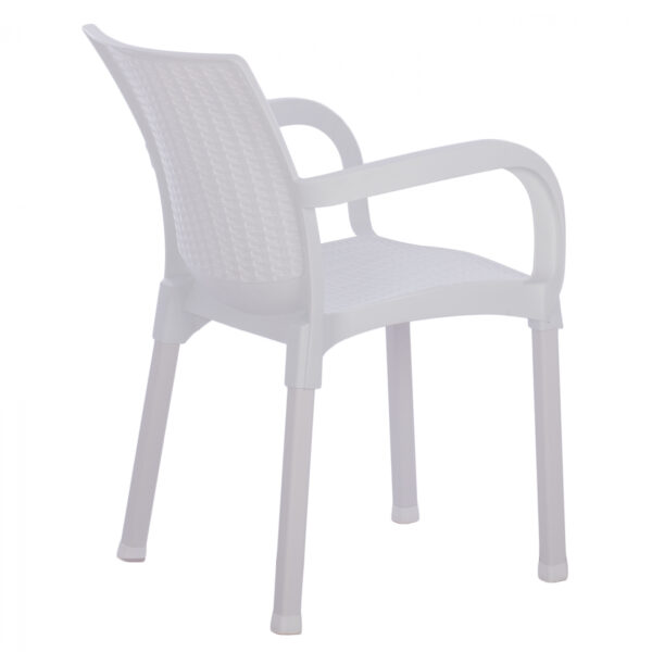 ΠΟΛΥΘΡΟΝΑ ΠΟΛΥΠΡΟΠΥΛΕΝΙΟΥ RATTAN ΠΟΔΙ ALU HM5591.01 ΧΡΩΜΑ ΛΕΥΚΟ 60x60x82 cm - Image 5