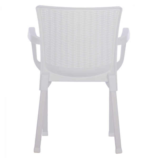 ΠΟΛΥΘΡΟΝΑ ΠΟΛΥΠΡΟΠΥΛΕΝΙΟΥ RATTAN ΠΟΔΙ ALU HM5591.01 ΧΡΩΜΑ ΛΕΥΚΟ 60x60x82 cm - Image 6