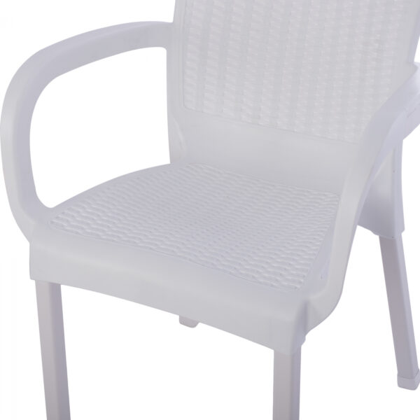 ΠΟΛΥΘΡΟΝΑ ΠΟΛΥΠΡΟΠΥΛΕΝΙΟΥ RATTAN ΠΟΔΙ ALU HM5591.01 ΧΡΩΜΑ ΛΕΥΚΟ 60x60x82 cm - Image 8