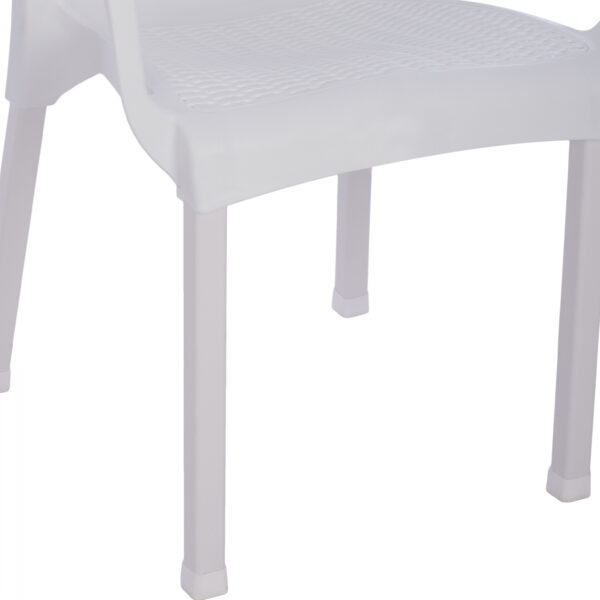 ΠΟΛΥΘΡΟΝΑ ΠΟΛΥΠΡΟΠΥΛΕΝΙΟΥ RATTAN ΠΟΔΙ ALU HM5591.01 ΧΡΩΜΑ ΛΕΥΚΟ 60x60x82 cm - Image 9