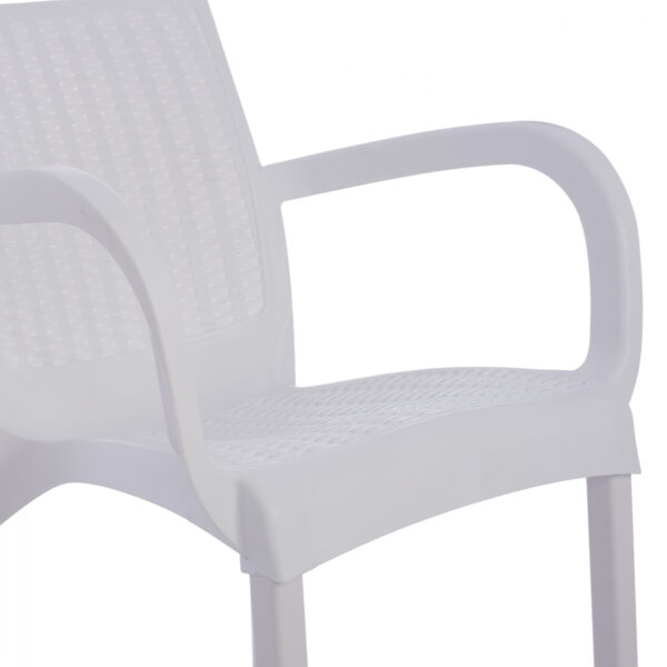 ΠΟΛΥΘΡΟΝΑ ΠΟΛΥΠΡΟΠΥΛΕΝΙΟΥ RATTAN ΠΟΔΙ ALU HM5591.01 ΧΡΩΜΑ ΛΕΥΚΟ 60x60x82 cm - Image 10