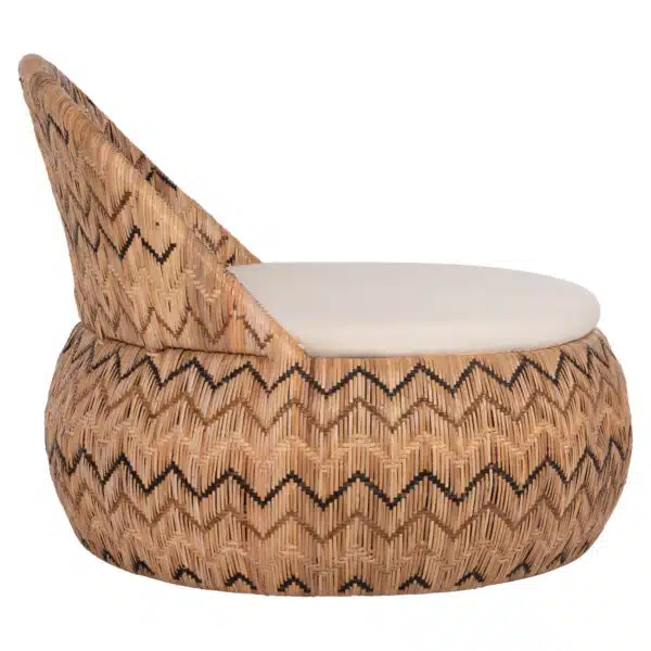 ΠΟΛΥΘΡΟΝΑ ΣΤΡΟΓΓΥΛΗ LADLON HM5992 RATTAN ΦΥΣΙΚΟ-ΕΚΡΟΥ ΜΑΞΙΛΑΡΙ 97x97x76Υεκ. - Image 4