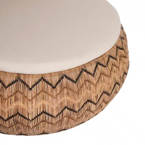 ΠΟΛΥΘΡΟΝΑ ΣΤΡΟΓΓΥΛΗ LADLON HM5992 RATTAN ΦΥΣΙΚΟ-ΕΚΡΟΥ ΜΑΞΙΛΑΡΙ 97x97x76Υεκ. - Image 7
