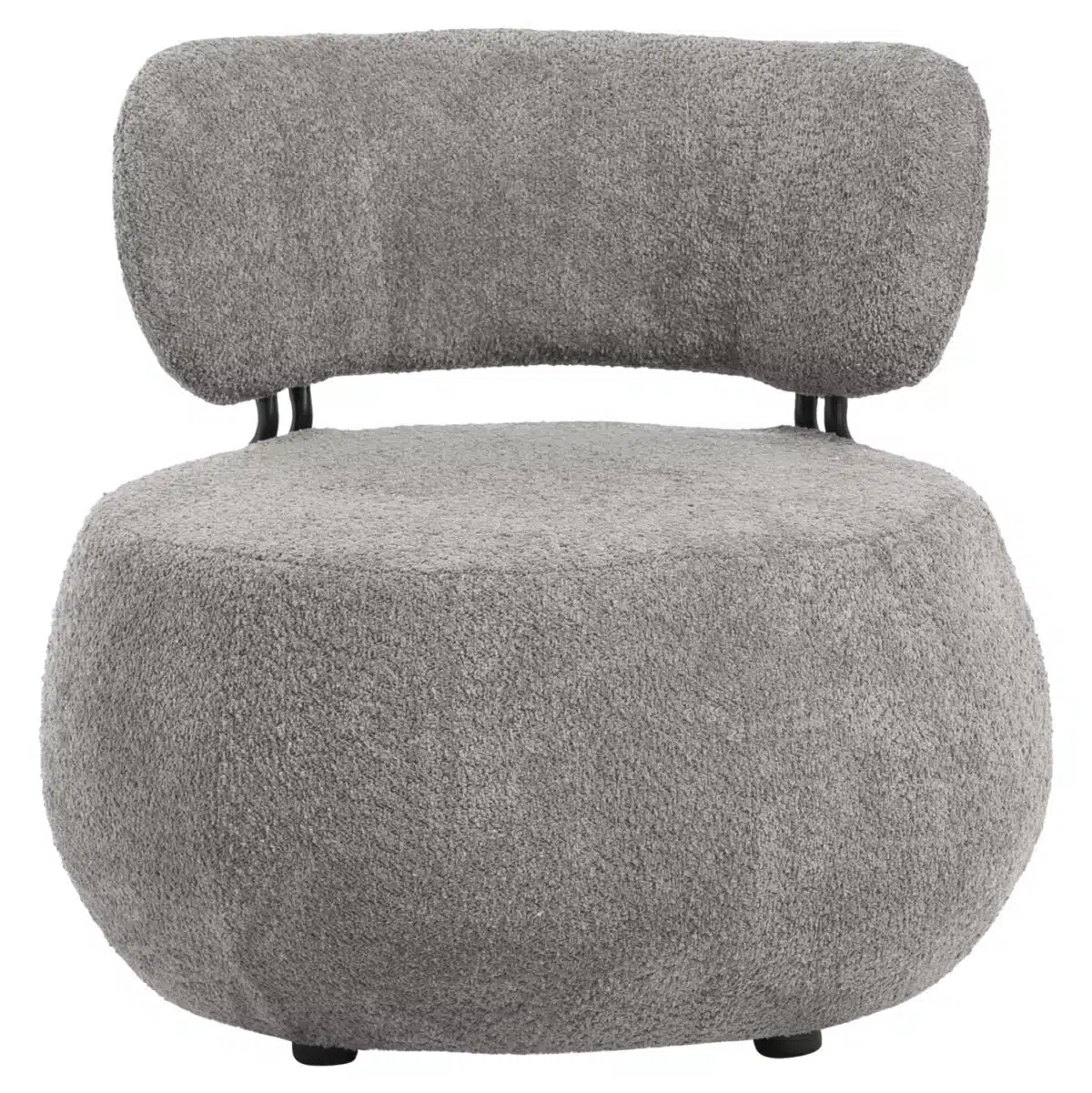 ΠΟΛΥΘΡΟΝΑ ΣΤΡΟΓΓΥΛΗ KARSEN HM9598.01 ΓΚΡΙ ΜΠΟΥΚΛΕ ΥΦΑΣΜΑ 75x75x75Υεκ. - Image 2