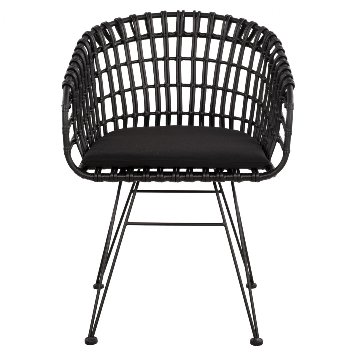 ΠΟΛΥΘΡΟΝΑ ΤΥΠΟΥ ΦΩΛΙΑ ΜΕΤΑΛΛΙΚΗ ALLEGRA HM5456.02 ΜΕ WICKER ΜΑΥΡΟ 59Χ56,5Χ83Υ εκ. - Image 3