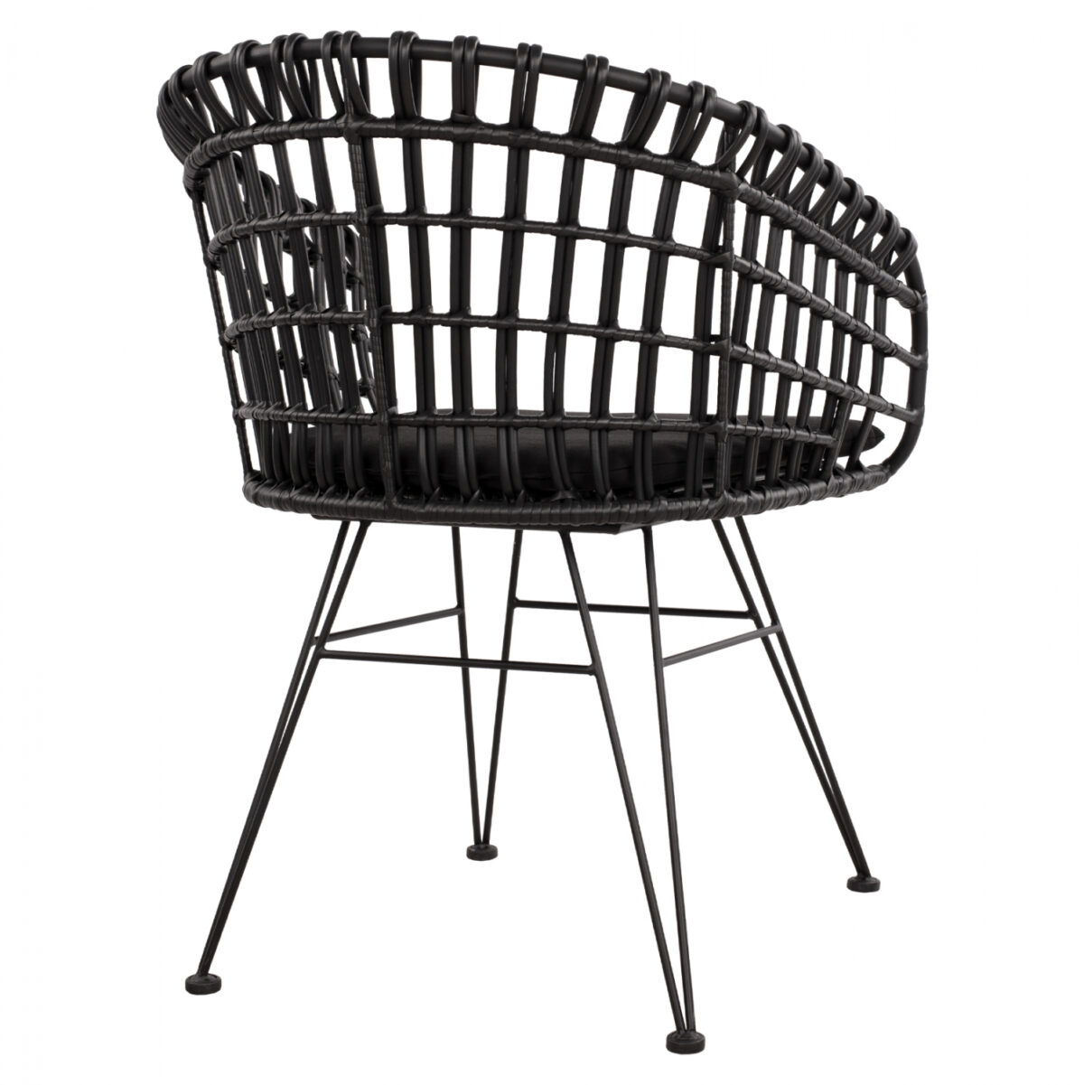 ΠΟΛΥΘΡΟΝΑ ΤΥΠΟΥ ΦΩΛΙΑ ΜΕΤΑΛΛΙΚΗ ALLEGRA HM5456.02 ΜΕ WICKER ΜΑΥΡΟ 59Χ56,5Χ83Υ εκ. - Image 5