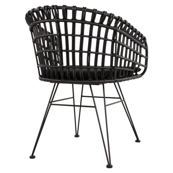 ΠΟΛΥΘΡΟΝΑ ΤΥΠΟΥ ΦΩΛΙΑ ΜΕΤΑΛΛΙΚΗ ALLEGRA HM5456.02 ΜΕ WICKER ΜΑΥΡΟ 59Χ56,5Χ83Υ εκ. - Image 5