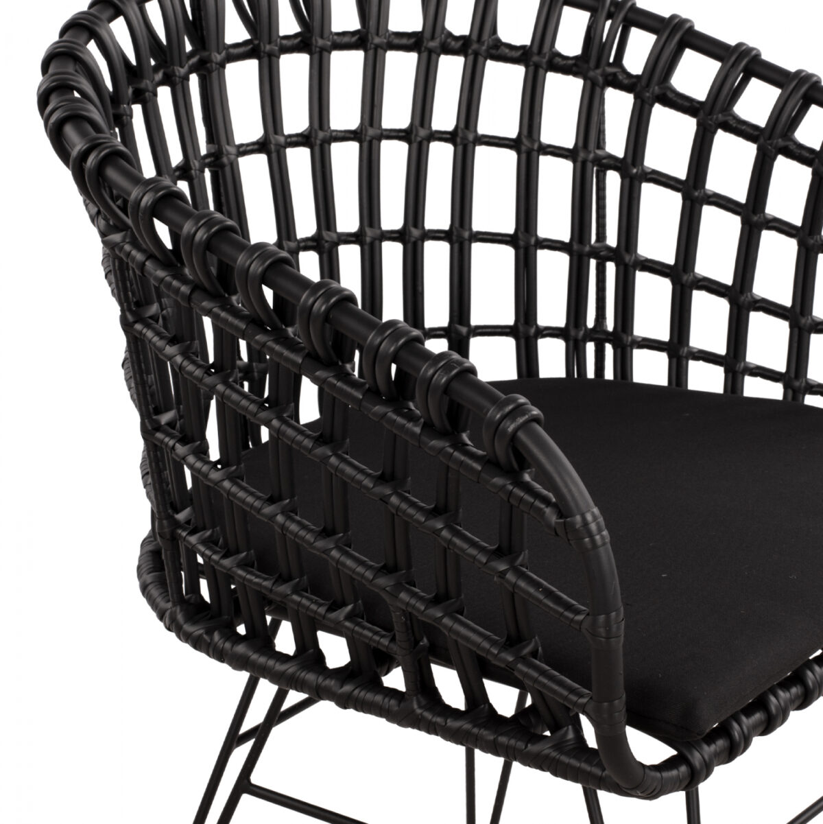 ΠΟΛΥΘΡΟΝΑ ΤΥΠΟΥ ΦΩΛΙΑ ΜΕΤΑΛΛΙΚΗ ALLEGRA HM5456.02 ΜΕ WICKER ΜΑΥΡΟ 59Χ56,5Χ83Υ εκ. - Image 8
