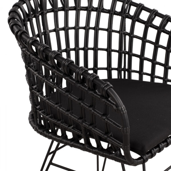ΠΟΛΥΘΡΟΝΑ ΤΥΠΟΥ ΦΩΛΙΑ ΜΕΤΑΛΛΙΚΗ ALLEGRA HM5456.02 ΜΕ WICKER ΜΑΥΡΟ 59Χ56,5Χ83Υ εκ. - Image 8