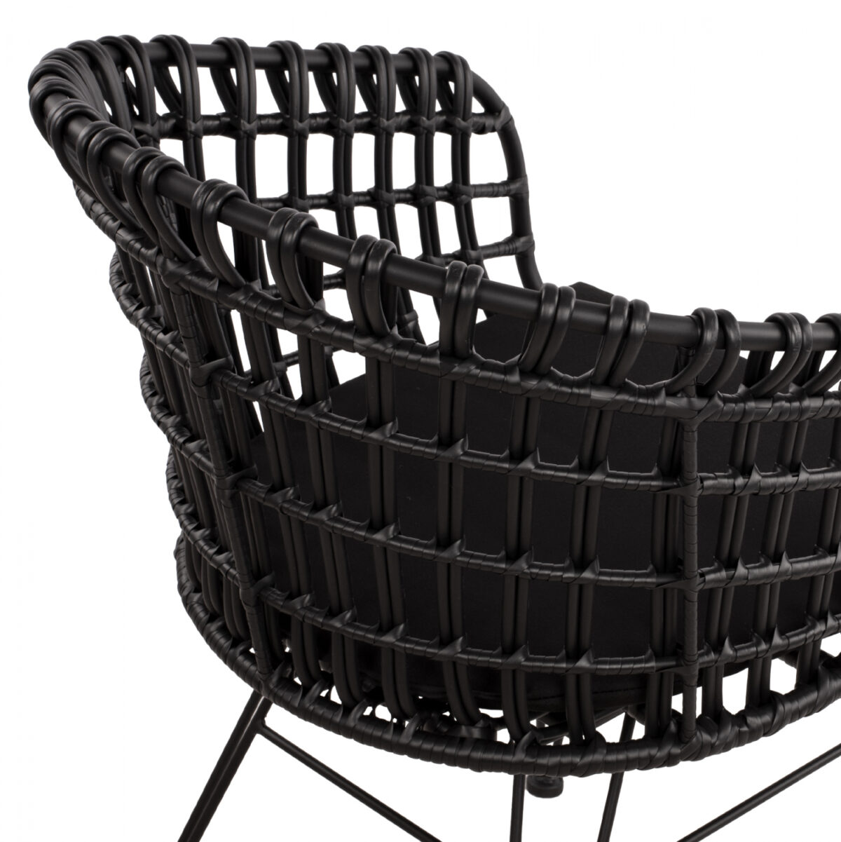 ΠΟΛΥΘΡΟΝΑ ΤΥΠΟΥ ΦΩΛΙΑ ΜΕΤΑΛΛΙΚΗ ALLEGRA HM5456.02 ΜΕ WICKER ΜΑΥΡΟ 59Χ56,5Χ83Υ εκ. - Image 9