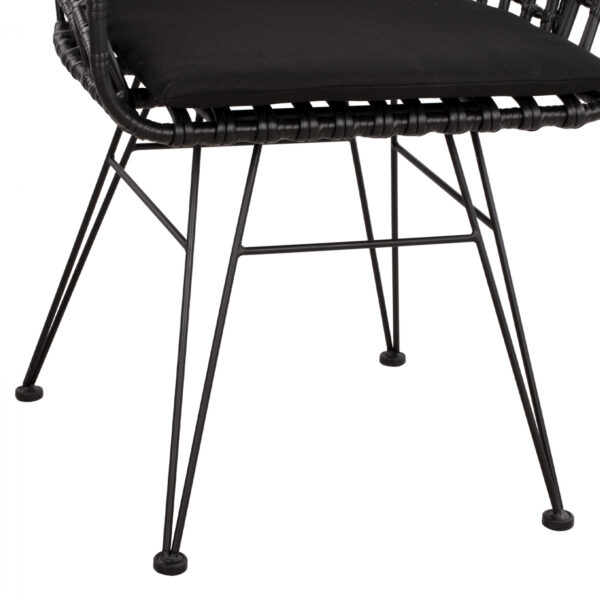 ΠΟΛΥΘΡΟΝΑ ΤΥΠΟΥ ΦΩΛΙΑ ΜΕΤΑΛΛΙΚΗ ALLEGRA HM5456.02 ΜΕ WICKER ΜΑΥΡΟ 59Χ56,5Χ83Υ εκ. - Image 10