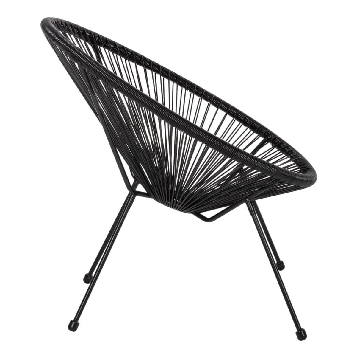 ΠΟΛΥΘΡΟΝΑ ΤΥΠΟΥ ΦΩΛΙΑ ΜΕΤΑΛΛΙΚΗ ACAPULCO ΜΑΥΡΗ ΜΕ ΜΑΥΡΟ P.E.RATTAN HM5872.01 70x73x79 εκ. - Image 4