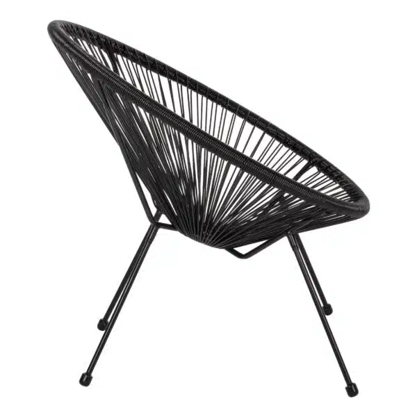 ΠΟΛΥΘΡΟΝΑ ΤΥΠΟΥ ΦΩΛΙΑ ΜΕΤΑΛΛΙΚΗ ACAPULCO ΜΑΥΡΗ ΜΕ ΜΑΥΡΟ P.E.RATTAN HM5872.01 70x73x79 εκ. - Image 4