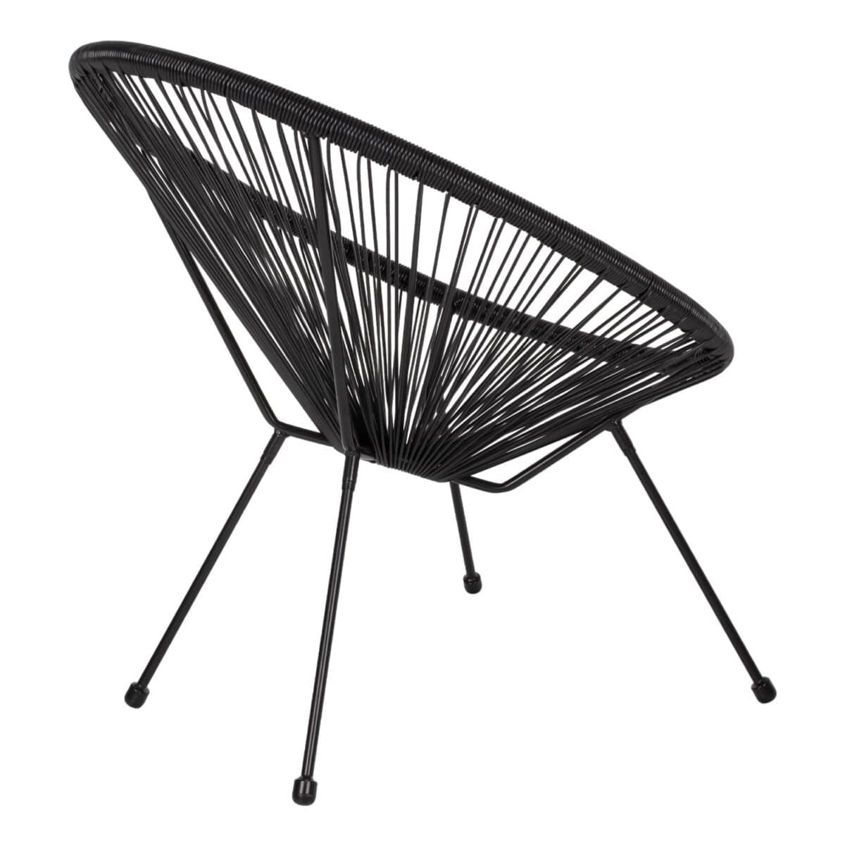 ΠΟΛΥΘΡΟΝΑ ΤΥΠΟΥ ΦΩΛΙΑ ΜΕΤΑΛΛΙΚΗ ACAPULCO ΜΑΥΡΗ ΜΕ ΜΑΥΡΟ P.E.RATTAN HM5872.01 70x73x79 εκ. - Image 5