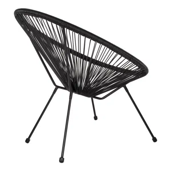 ΠΟΛΥΘΡΟΝΑ ΤΥΠΟΥ ΦΩΛΙΑ ΜΕΤΑΛΛΙΚΗ ACAPULCO ΜΑΥΡΗ ΜΕ ΜΑΥΡΟ P.E.RATTAN HM5872.01 70x73x79 εκ. - Image 5