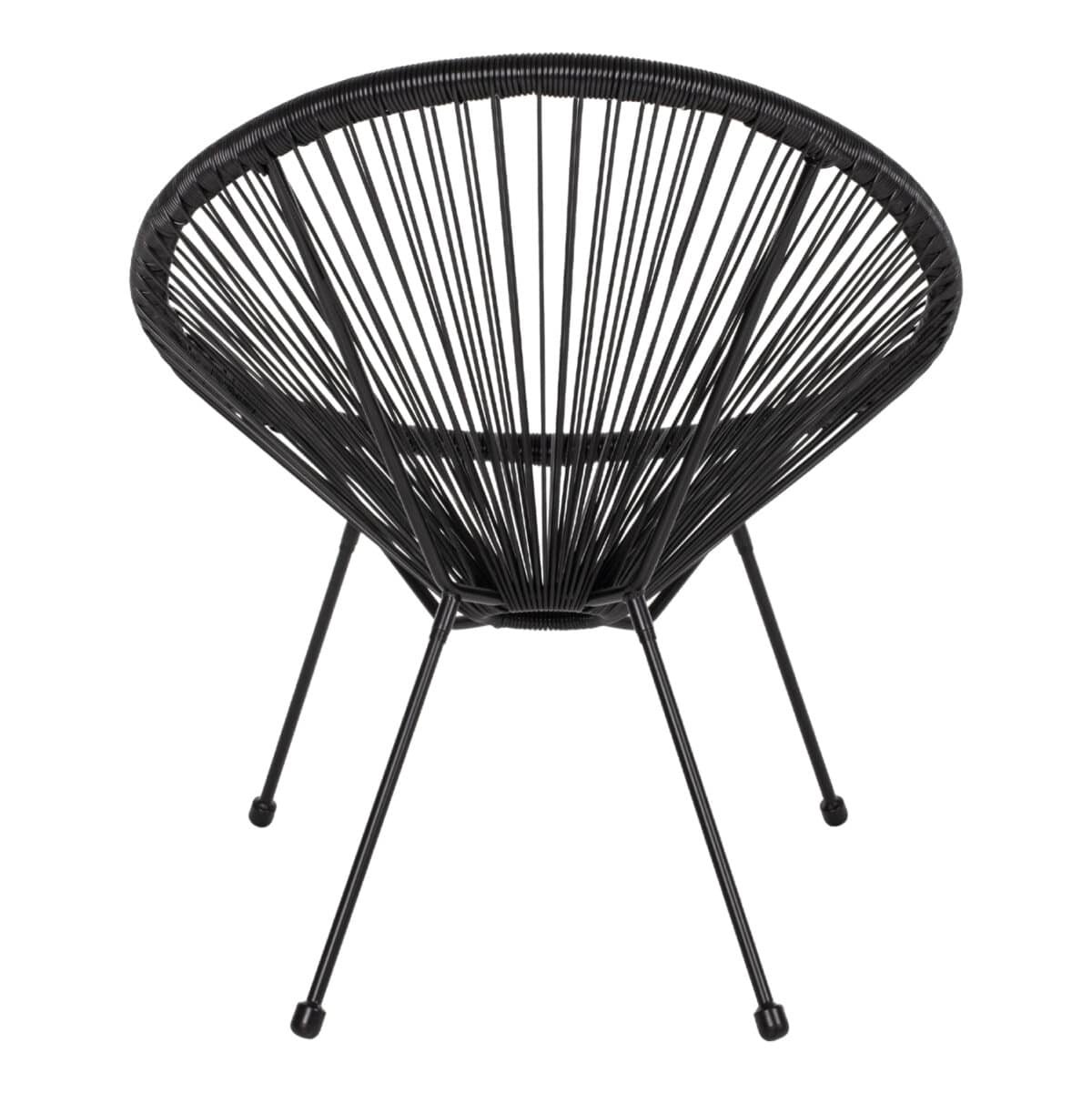 ΠΟΛΥΘΡΟΝΑ ΤΥΠΟΥ ΦΩΛΙΑ ΜΕΤΑΛΛΙΚΗ ACAPULCO ΜΑΥΡΗ ΜΕ ΜΑΥΡΟ P.E.RATTAN HM5872.01 70x73x79 εκ. - Image 6