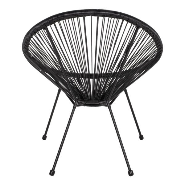 ΠΟΛΥΘΡΟΝΑ ΤΥΠΟΥ ΦΩΛΙΑ ΜΕΤΑΛΛΙΚΗ ACAPULCO ΜΑΥΡΗ ΜΕ ΜΑΥΡΟ P.E.RATTAN HM5872.01 70x73x79 εκ. - Image 6