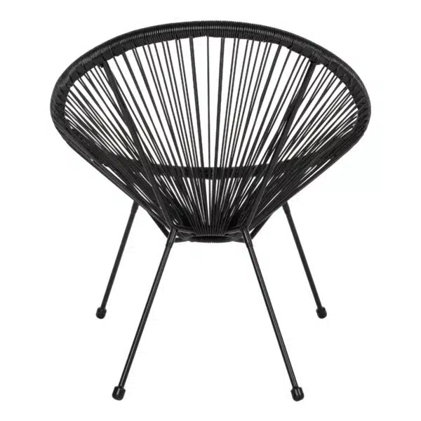 ΠΟΛΥΘΡΟΝΑ ΤΥΠΟΥ ΦΩΛΙΑ ΜΕΤΑΛΛΙΚΗ ACAPULCO ΜΑΥΡΗ ΜΕ ΜΑΥΡΟ P.E.RATTAN HM5872.01 70x73x79 εκ. - Image 6