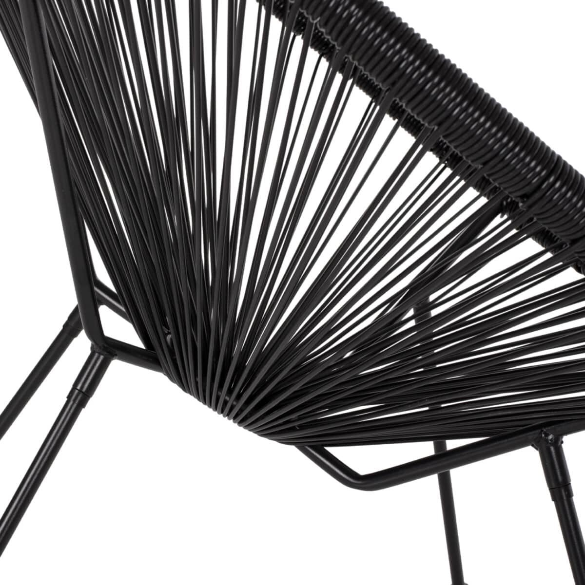 ΠΟΛΥΘΡΟΝΑ ΤΥΠΟΥ ΦΩΛΙΑ ΜΕΤΑΛΛΙΚΗ ACAPULCO ΜΑΥΡΗ ΜΕ ΜΑΥΡΟ P.E.RATTAN HM5872.01 70x73x79 εκ. - Image 9