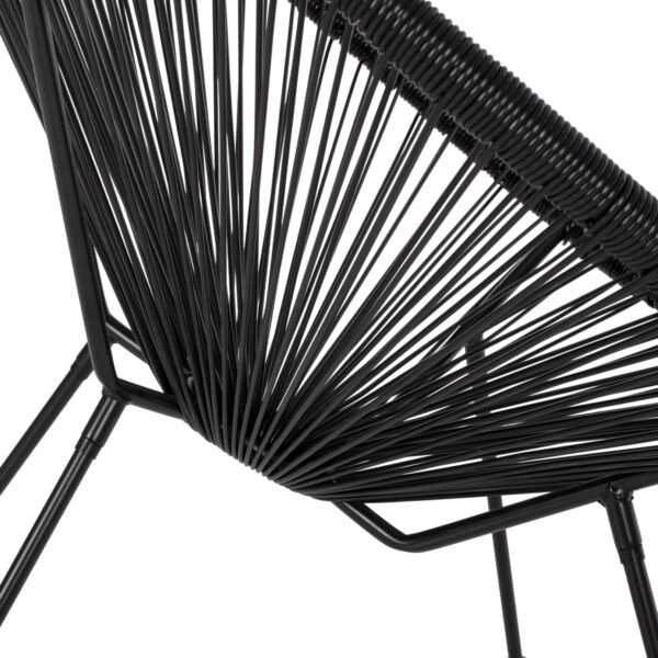 ΠΟΛΥΘΡΟΝΑ ΤΥΠΟΥ ΦΩΛΙΑ ΜΕΤΑΛΛΙΚΗ ACAPULCO ΜΑΥΡΗ ΜΕ ΜΑΥΡΟ P.E.RATTAN HM5872.01 70x73x79 εκ. - Image 9