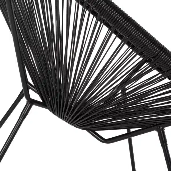 ΠΟΛΥΘΡΟΝΑ ΤΥΠΟΥ ΦΩΛΙΑ ΜΕΤΑΛΛΙΚΗ ACAPULCO ΜΑΥΡΗ ΜΕ ΜΑΥΡΟ P.E.RATTAN HM5872.01 70x73x79 εκ. - Image 9