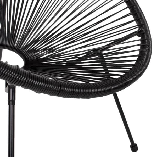 ΠΟΛΥΘΡΟΝΑ ΤΥΠΟΥ ΦΩΛΙΑ ΜΕΤΑΛΛΙΚΗ ACAPULCO ΜΑΥΡΗ ΜΕ ΜΑΥΡΟ P.E.RATTAN HM5872.01 70x73x79 εκ. - Image 10