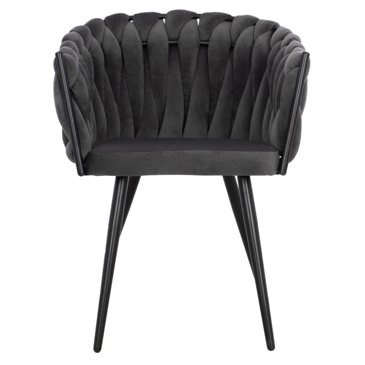 ΠΟΛΥΘΡΟΝΑΚΙ LUANDA ΒΕΛΟΥΔΟ ΓΚΡΙ ΚΑΙ ΜΕΤΑΛΛΙΚΑ ΠΟΔΙΑ HM8741.01 60x54x78 εκ. - Image 3