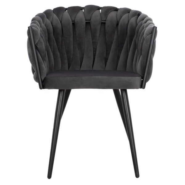 ΠΟΛΥΘΡΟΝΑΚΙ LUANDA ΒΕΛΟΥΔΟ ΓΚΡΙ ΚΑΙ ΜΕΤΑΛΛΙΚΑ ΠΟΔΙΑ HM8741.01 60x54x78 εκ. - Image 3