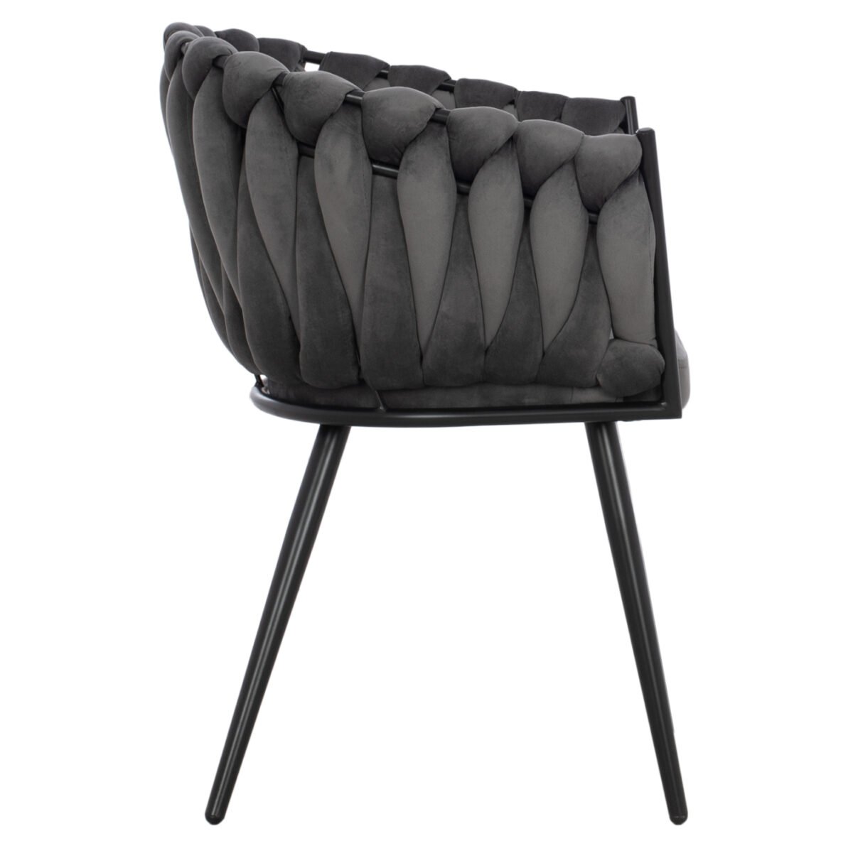 ΠΟΛΥΘΡΟΝΑΚΙ LUANDA ΒΕΛΟΥΔΟ ΓΚΡΙ ΚΑΙ ΜΕΤΑΛΛΙΚΑ ΠΟΔΙΑ HM8741.01 60x54x78 εκ. - Image 4