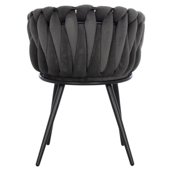 ΠΟΛΥΘΡΟΝΑΚΙ LUANDA ΒΕΛΟΥΔΟ ΓΚΡΙ ΚΑΙ ΜΕΤΑΛΛΙΚΑ ΠΟΔΙΑ HM8741.01 60x54x78 εκ. - Image 6