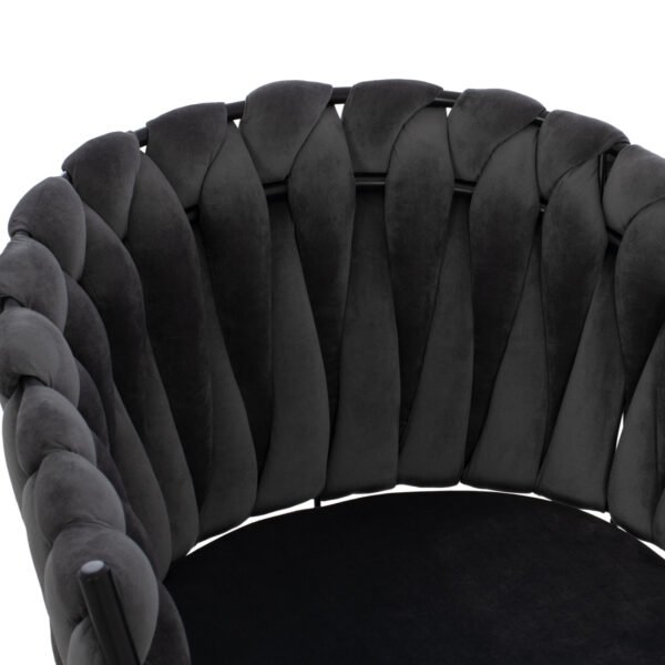 ΠΟΛΥΘΡΟΝΑΚΙ LUANDA ΒΕΛΟΥΔΟ ΓΚΡΙ ΚΑΙ ΜΕΤΑΛΛΙΚΑ ΠΟΔΙΑ HM8741.01 60x54x78 εκ. - Image 7