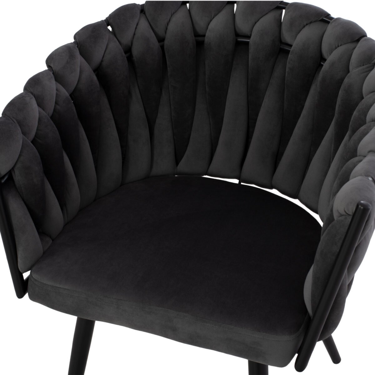 ΠΟΛΥΘΡΟΝΑΚΙ LUANDA ΒΕΛΟΥΔΟ ΓΚΡΙ ΚΑΙ ΜΕΤΑΛΛΙΚΑ ΠΟΔΙΑ HM8741.01 60x54x78 εκ. - Image 8