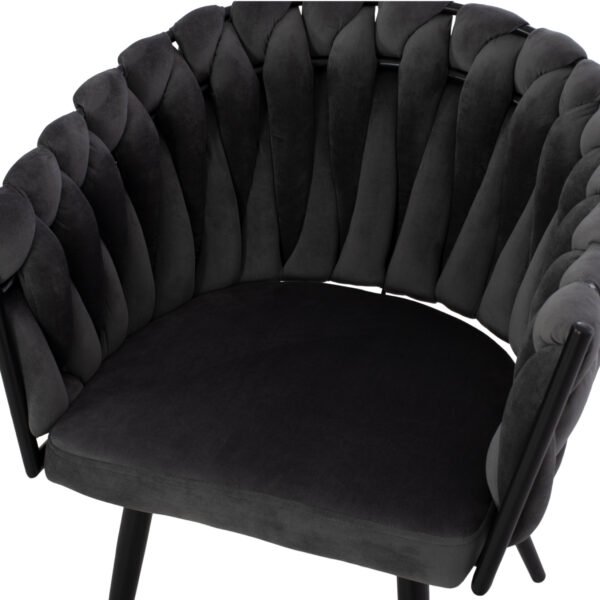 ΠΟΛΥΘΡΟΝΑΚΙ LUANDA ΒΕΛΟΥΔΟ ΓΚΡΙ ΚΑΙ ΜΕΤΑΛΛΙΚΑ ΠΟΔΙΑ HM8741.01 60x54x78 εκ. - Image 8