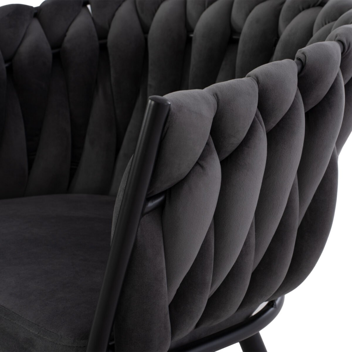 ΠΟΛΥΘΡΟΝΑΚΙ LUANDA ΒΕΛΟΥΔΟ ΓΚΡΙ ΚΑΙ ΜΕΤΑΛΛΙΚΑ ΠΟΔΙΑ HM8741.01 60x54x78 εκ. - Image 9