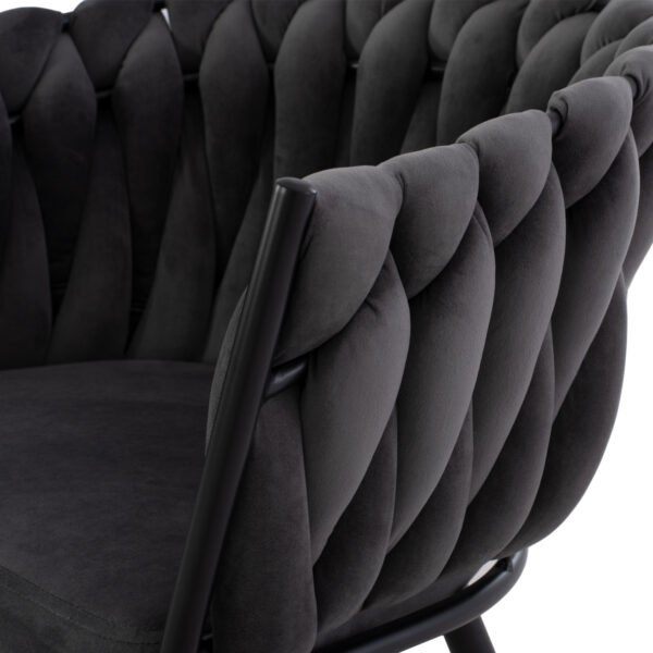 ΠΟΛΥΘΡΟΝΑΚΙ LUANDA ΒΕΛΟΥΔΟ ΓΚΡΙ ΚΑΙ ΜΕΤΑΛΛΙΚΑ ΠΟΔΙΑ HM8741.01 60x54x78 εκ. - Image 9