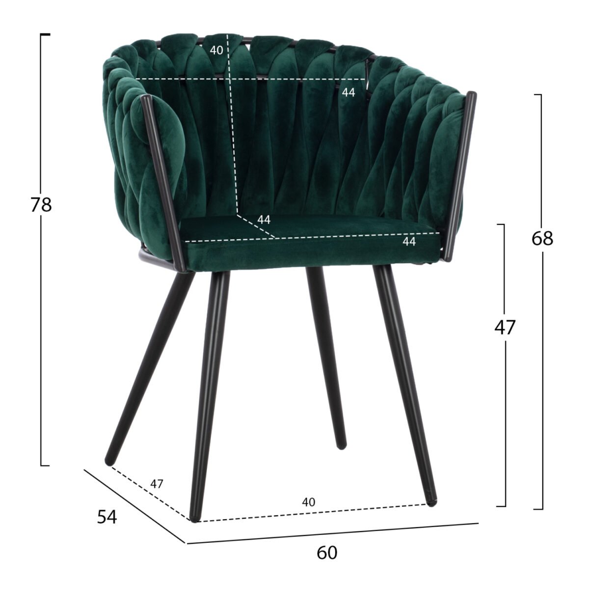 ΠΟΛΥΘΡΟΝΑΚΙ LUANDA ΒΕΛΟΥΔΟ ΚΥΠΑΡΙΣΣΙ ΜΕΤΑΛΛΙΚΑ ΠΟΔΙΑ HM8741.03 60x54x78 εκ. - Image 2