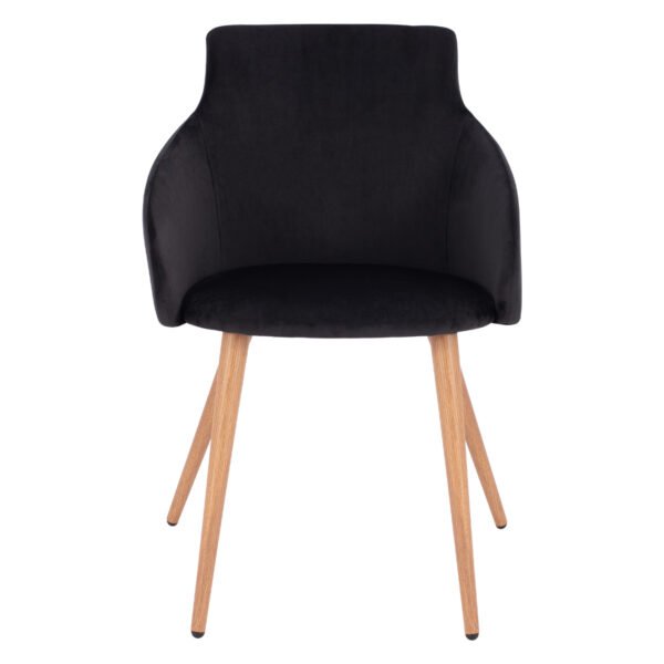 ΠΟΛΥΘΡΟΝΑΚΙ IVY ΒΕΛΟΥΔΟ ΜΑΥΡΟ ΚΑΙ ΜΕΤΑΛΛΙΚΑ ΠΟΔΙΑ HM8546.04 53x55x79 εκ. - Image 3