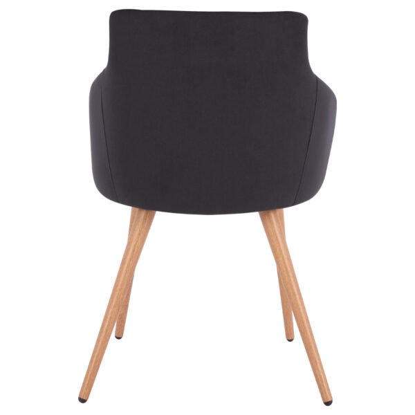 ΠΟΛΥΘΡΟΝΑΚΙ IVY ΒΕΛΟΥΔΟ ΜΑΥΡΟ ΚΑΙ ΜΕΤΑΛΛΙΚΑ ΠΟΔΙΑ HM8546.04 53x55x79 εκ. - Image 6