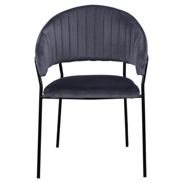 ΠΟΛΥΘΡΟΝΑΚΙ THEODORE HM8520.01 ΑΠΟ ΒΕΛΟΥΔΟ ΓΚΡΙ ΜΕ ΜΕΤΑΛΛΙΚΟ ΣΚΕΛΕΤΟ 55x50x82Υ εκ. - Image 3