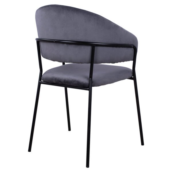 ΠΟΛΥΘΡΟΝΑΚΙ THEODORE HM8520.01 ΑΠΟ ΒΕΛΟΥΔΟ ΓΚΡΙ ΜΕ ΜΕΤΑΛΛΙΚΟ ΣΚΕΛΕΤΟ 55x50x82Υ εκ. - Image 5