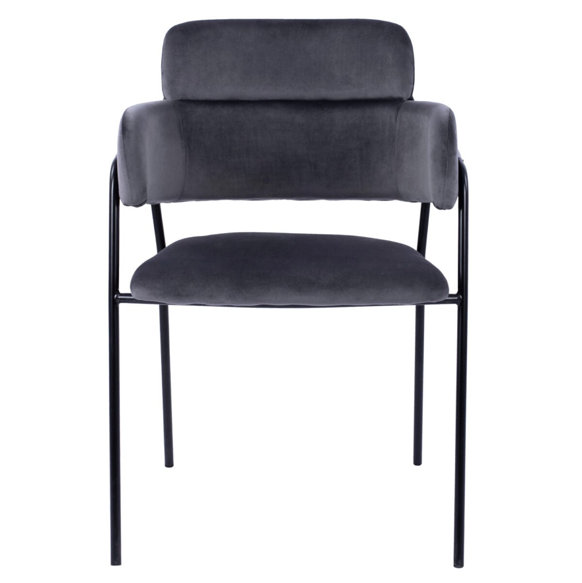 ΠΟΛΥΘΡΟΝΑΚΙ KELSO HM8521.01 ΒΕΛΟΥΔΟ ΣΚΟΥΡΟ ΓΚΡΙ & ΜΑΥΡΟ ΜΕΤΑΛΛΙΚΟ ΣΚΕΛΕΤΟ 52,5x52x80 cm - Image 3