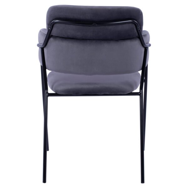 ΠΟΛΥΘΡΟΝΑΚΙ KELSO HM8521.01 ΒΕΛΟΥΔΟ ΣΚΟΥΡΟ ΓΚΡΙ & ΜΑΥΡΟ ΜΕΤΑΛΛΙΚΟ ΣΚΕΛΕΤΟ 52,5x52x80 cm - Image 6